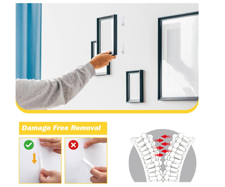 Picture Hanging Strip - شرائط تعليق الصور ذات القفل المزدوج،