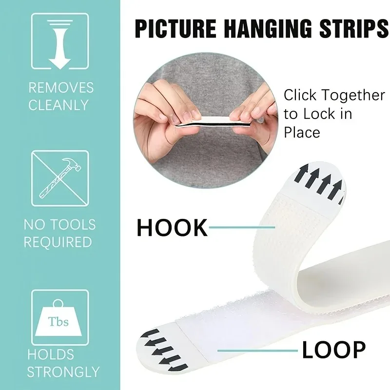 Picture Hanging Strip - 2026-48 قطعة من لاصقات تثبيت إطارات